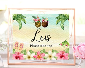 Lei Zeichen, Luau Party, Luau Gunst Zeichen, Luau Geburtstag, Luau Party Dekorationen, Hawaii Party, druckbare Zeichen, Instant Download, LUBP