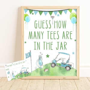 Guess How Many Tees Golf Party Game Golf Par-Tee Decorations Golf Party Decor 1st Birthday Party Boys Golf Party Printable Golf Instant GOBP