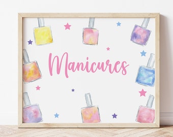Manicure Sign Spa Party Mani Pedi Party Manicure Party Girls Spa Party Spa Party Signs Manicure Spa Party Decorations Printable Instant MPNP