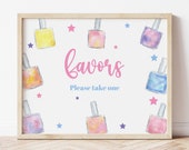 Favors Sign Girls Spa Party Mani Pedi Party Manicure Party Spa Party Signs Spa Party Decorations Printable Instant Download Favor Table MPNP Il_170x135