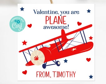 Airplane Valentine Printable | Etsy
