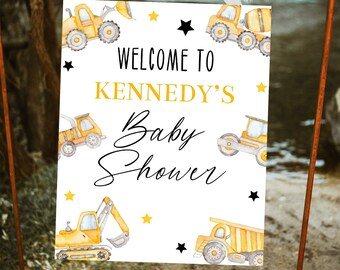 Editable Baby Under Construction Welcome Sign Template | Construction Baby Shower | Construction Printable Sign | Boy Baby | Corjl BUCS