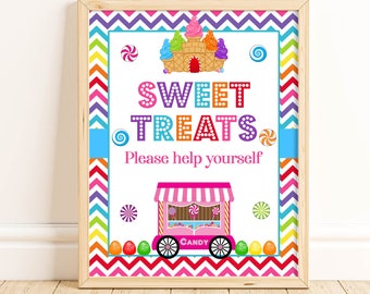 Sweet Treats Sign, Candy Birthday Party, Sweets Party, Candy Sign, Candy Party, Sweet Celebration, Girls Birthday Party, Instant, CABP