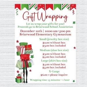 Editable Gift Wrap Fundraiser Template School Gift Wrapping Flyer 8