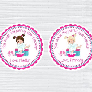 Printable Spa Favor Tag, Spa party, Girls Spa Party, Spa Birthday, Spa Party Decorations, Spa Birthday Party Favor, Spa Party Favors, Corjl