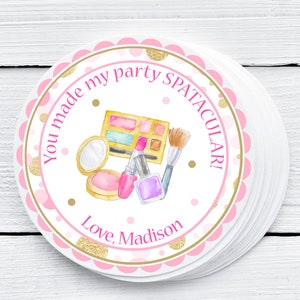 Makeup Party Favor Tag, Spa Party Favor, Spa Birthday Party, Spa Tag, Girls Birthday Party, Girls Spa Party, Spatacular Tag, Tween, MASP