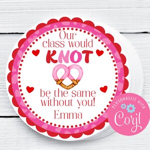 San Valentino Pretzel modificabile, la nostra classe NON sarebbe la stessa senza di te, San Valentino per la classe, San Valentino stampabile, download immediato Corjl