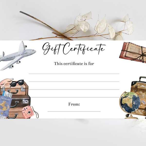 Editable Travel Gift Certificate Voucher Template Weekend Trip Coupon  Personalized Voucher Printable Gift Certificate Birthday Gift Corjl