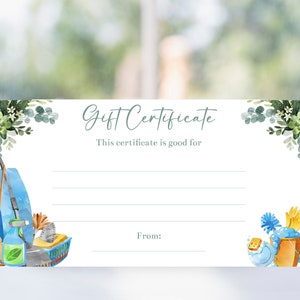 Editable House Cleaning Gift Certificate Template, Printable Chores Coupon Voucher, Christmas Birthday New Mom Valentine's Day, Corjl