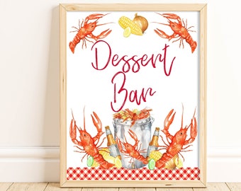 Printable Crawfish Dessert Bar Sign, Dessert Table, Crawfish Boil Decorations, Seafood Party, Crawfish Dinner Table Sign, Instant, CFBP