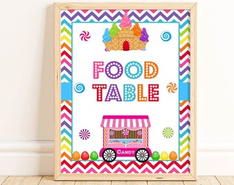 Food Table Sign, Candy Birthday Party, Sweets Party, Candy Party, Sweet Celebration, Girls Birthday Party, Candy Party Decorations, CABP