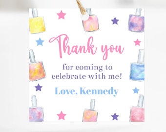 Editable Mani Party Favor Tag, Printable Manicure Party Gift Tag, Manicure Birthday, Thank You Tag, Girls Nails Birthday Party, Corjl, MPNP