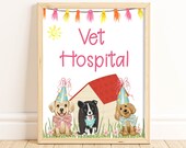 Vet Hospital Sign< Puppy Party, Puppy Decorations, Dog Party, Dog Birthday, Puppy Party Decorations, Puppy Pawty, Party Sign, Instant, PAWB Il_170x135