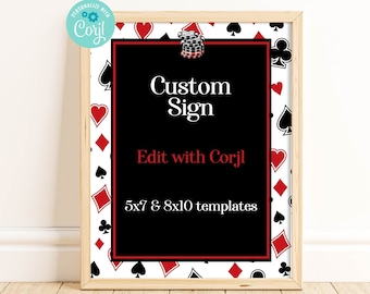 カジノテーブル番号サイン：ラスベガスポーカーナイトパーティー
