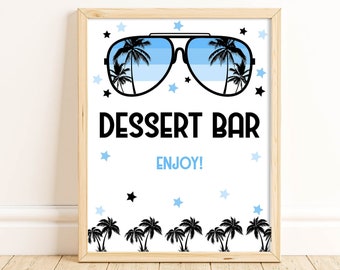 One Cool Dude Dessert Bar Sign, Party Decorations, Birthday Party Sign, 1st Birthday, Sunglasses, Instant Download, Boys Birthday, BLOC