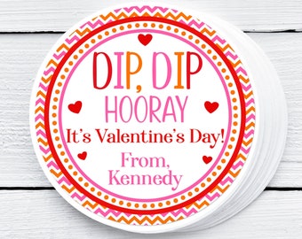 Shipped Dip Dip Hooray It's Valentine's Day Tag For Kids Valentines For School Classroom Party, Valentine Class Swap, Valentine For Friends