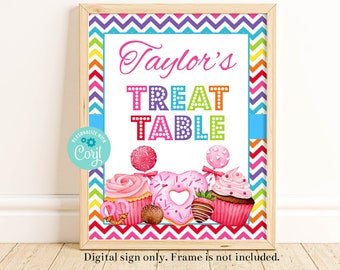 Treat Table Sign, Treats Sign, Candy Table Sign, Candy Party, Candy Birthday, Dessert Table Sign, Printable Sign, Corjl, Instant, CABP