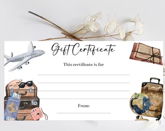 Editable Travel Gift Certificate Voucher Template Weekend Trip Coupon  Personalized Voucher Printable Gift Certificate Birthday Gift Corjl