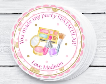 Makeup Party Favor Tag, Spa Party Favor, Spa Birthday Party, Spa Tag, Girls Birthday Party, Girls Spa Party, Spatacular Tag, Tween, MASP