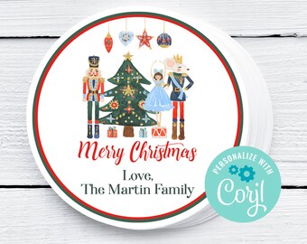 Editable Nutcracker Christmas Gift Tag, Holiday Tags, Gift for Co-Worker, Teacher Gift, Christmas Ballet, School Tag, Corjl, Printable, RNUT