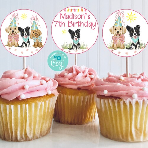 Puppy Cupcake Toppers - Etsy