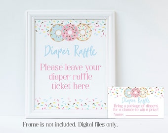 Diaper Raffle, Diaper Raffle Sign, Diaper Raffle Ticket, Donut Baby Shower, Donut Sprinkle Baby Shower, Instant, Baby Sprinkle, DSBS