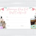 Printable New Mom Gift, Mommy's Day Out Gift Certificate Voucher ...