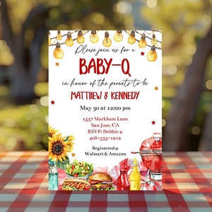 Editable Baby-Q Baby Shower Invitation Template, Couples Baby Shower Invite, Printable Summer Co-ed Baby Shower, Baby Q Invite, Corjl, RCBQ