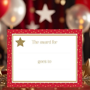 Editable Red Carpet Awards Certificate Template, Printable The Award Goes To, School Sports Awards Night, Movie Night Awards 11x8.5, Corjl
