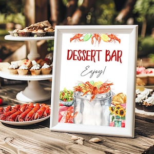 Afdrukbare langoesten koken dessertbar teken langoesten koken feestdecoraties langoesten tafelbord langoesten feestdecor Instant Download CBRP