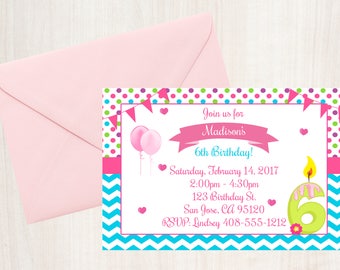 6 year old invite etsy