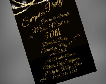 50th birthday invitation 50th birthday party fifty birthday etsy