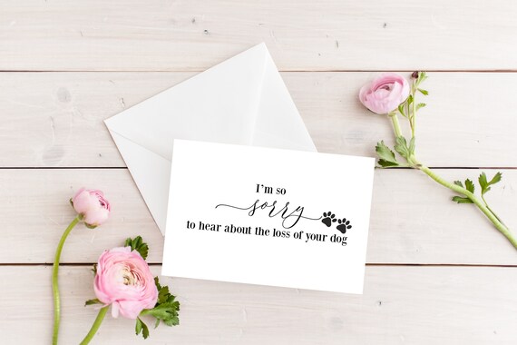 dog sympathy card pet loss card pet sympathy loss of pet etsy sympathy card pet loss