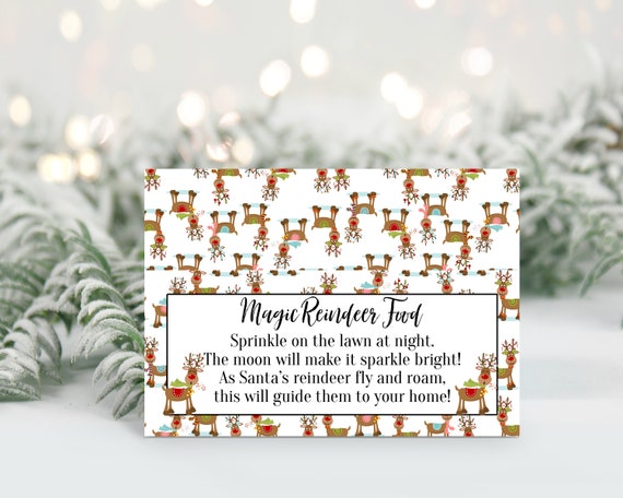 Reindeer Food, Magical Reindeer Food, Christmas Eve, Christmas Activity, Food for Rudolph, Christmas Printable, Instant Download Il_570xn