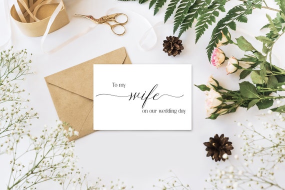 To my wife on our wedding day, Card for Bride, Future Wife, Card for bride on wedding day, Wedding Card, Bride Card, Wedding day cards Il_570xn