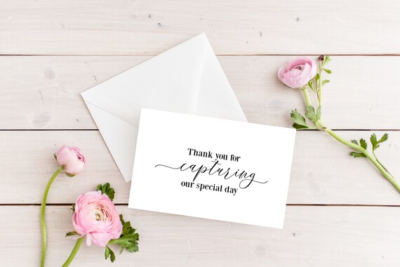 Thank you for capturing our special day, Card for photographer, Wedding photographer card, Wedding thank you card, Photographer card Il_570xn