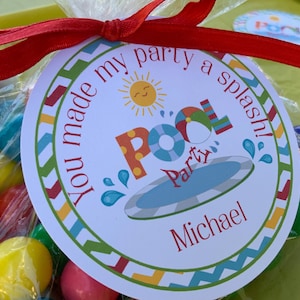 Pool Party Decorations, Pool Party, Summer Birthday Party, Pool Party Favor Tag, Pool Party Favors, Swim Party, Swim Party Favor Tags, PPBI