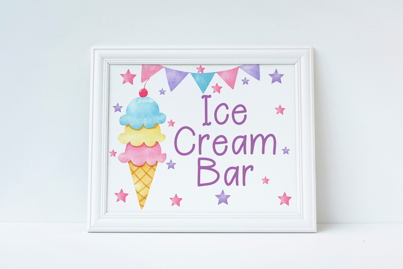 Ice Cream Bar Sign Ice Cream Birthday Party Decorations Etsy