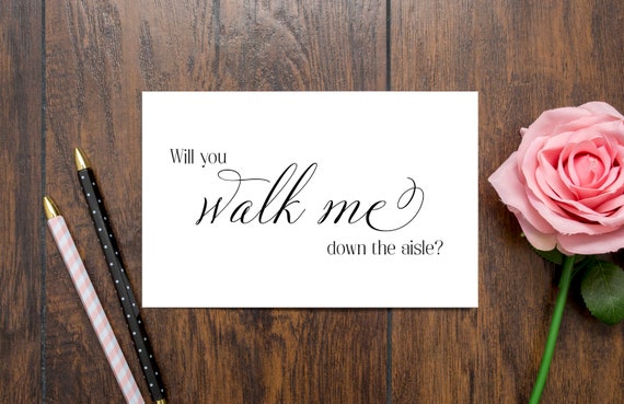 Father of the Bride, Will you walk me down the aisle, Give me away, Card for Dad, Wedding Card, Asking Dad to walk me down the aisle Il_570xn