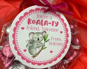 You're a Koalaty Friend Valentine, Koala Valentine, Koalaty, Valentines for kids, Classroom Valentines, Kids Valentines, Class Valentines