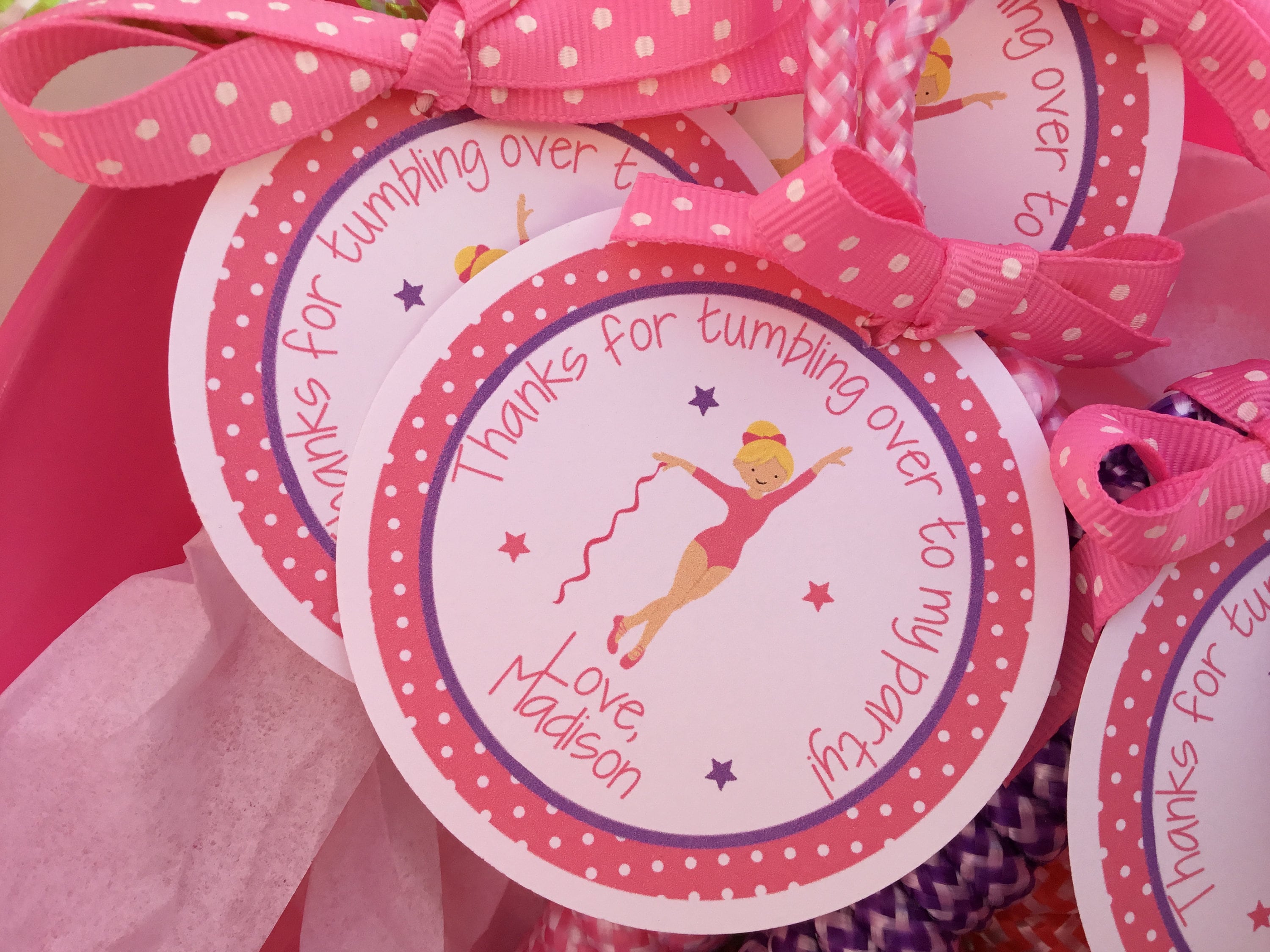 Gymnastics Favor Tag Printable Tags Gymnastics Party Etsy
