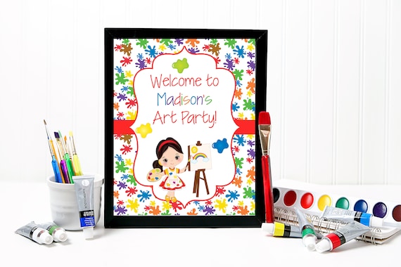 Painting Party, Art Welcome Sign, Art Party, Art Birthday, Art Party Decorations, Art Decor, Printable Art Decorations, Paint Party Il_570xn