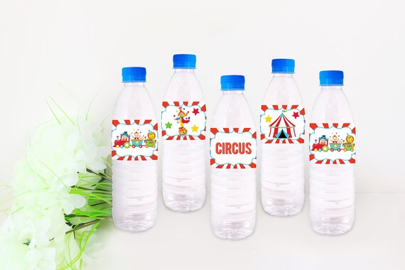Circus Party, Circus Decorations, Circus Birthday, Circus Water Bottle Labels, Printable Circus, Instant Download, Birthday Decorations Il_570xn