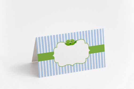 Two Peas in a Pod Food Cards, Twins Baby Shower, Two Peas in a Pod Baby Shower, 2 Peas in a Pod, Boys Baby Shower, Twin Boys, Printable Il_570xn