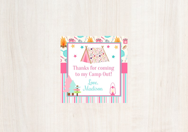 Camp Out Tag Camping Favor Tag Glamping Tag Camping Etsy