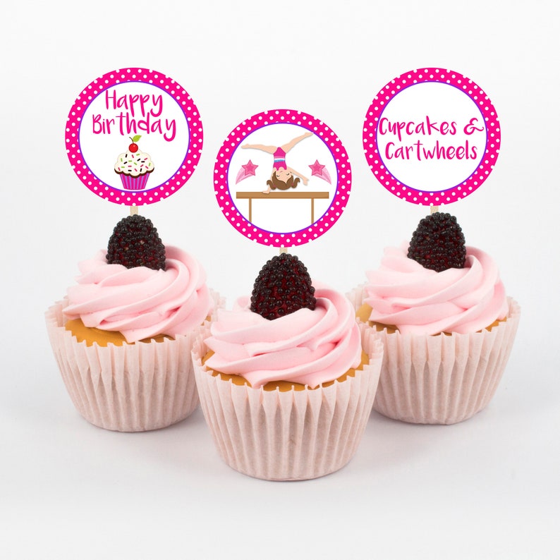 Cupcakes And Cartwheels Cupcake Toppers Gymnastics Birthday Cupcakes And Cartwheels Cupcake Toppers Gymnastics Birthday