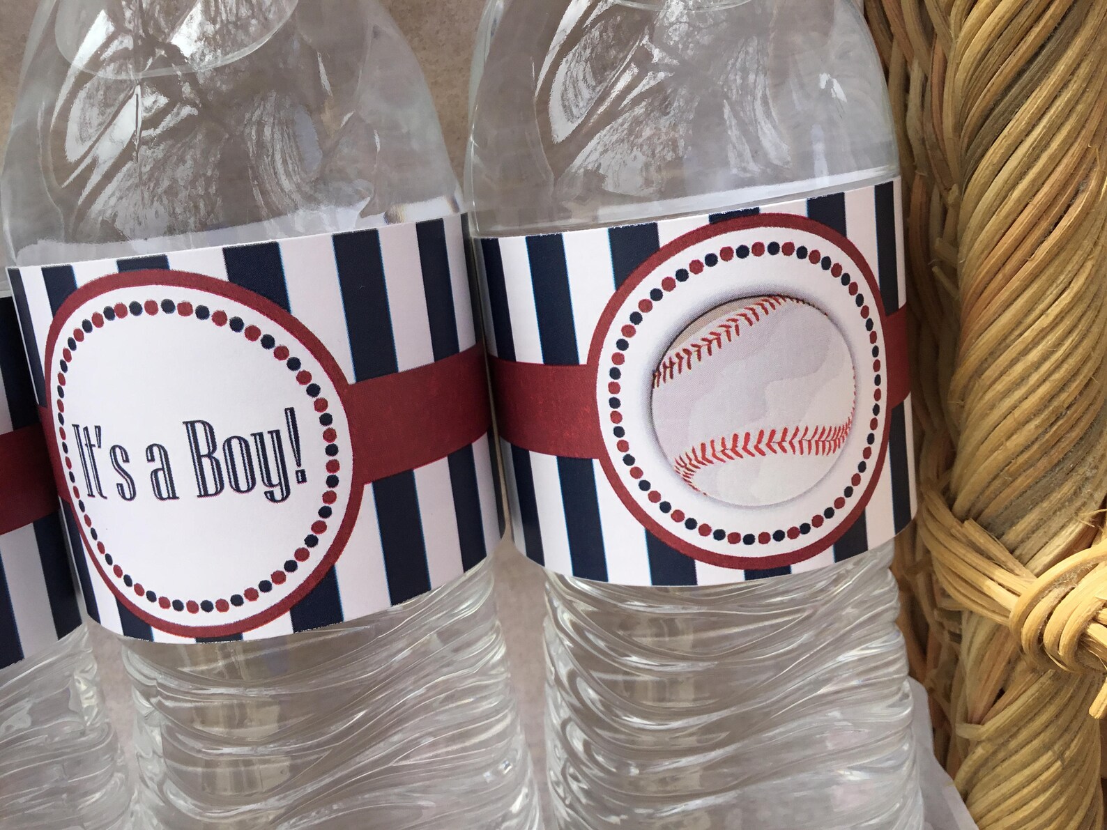 Baseball Water Bottle Label Baby Shower Decoration Boy Baby Etsy