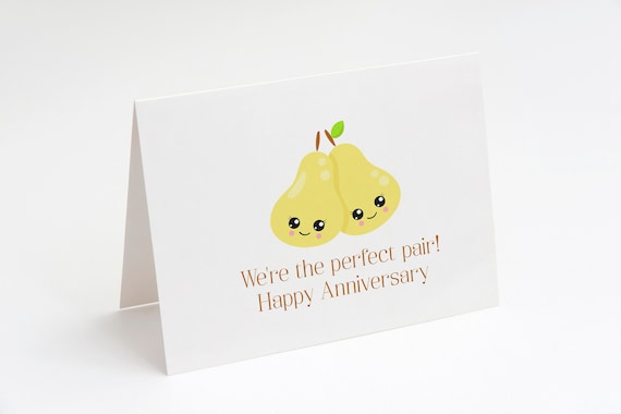 We're the perfect pair, Anniversary card, Fruit Anniversary card, Funny Anniversary Cards, Anniversary card for husband, Card for boyfriend Il_570xn