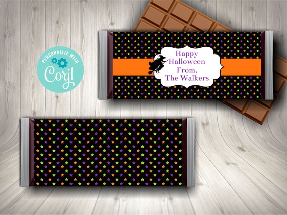 Editable Halloween Candy Bar Wrapper, Halloween Treat, Halloween Candy, Chocolate Bar, Trick or Treat, Halloween Printable, Corjl, Instant Il_570xn