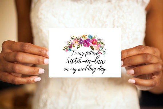Future Sister-in-law card, To my future sister-in-law on my wedding day, Sister-in-law Card, Sister-in-law, Wedding day card, Future Sister Il_570xn